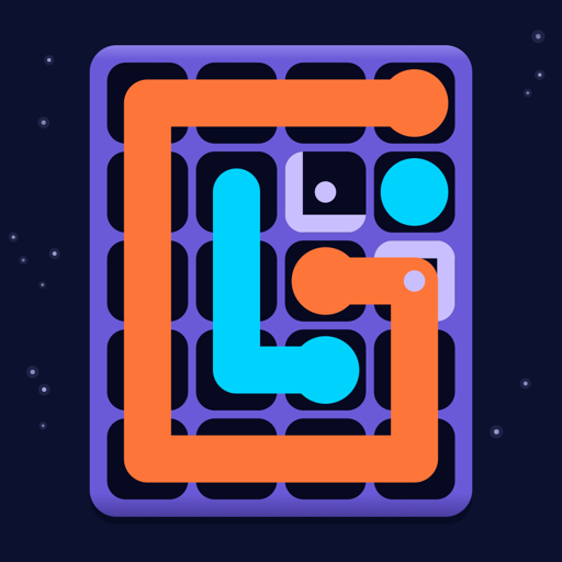 Grid Lines app icon: an orange and a blue path drawn across a purple grid